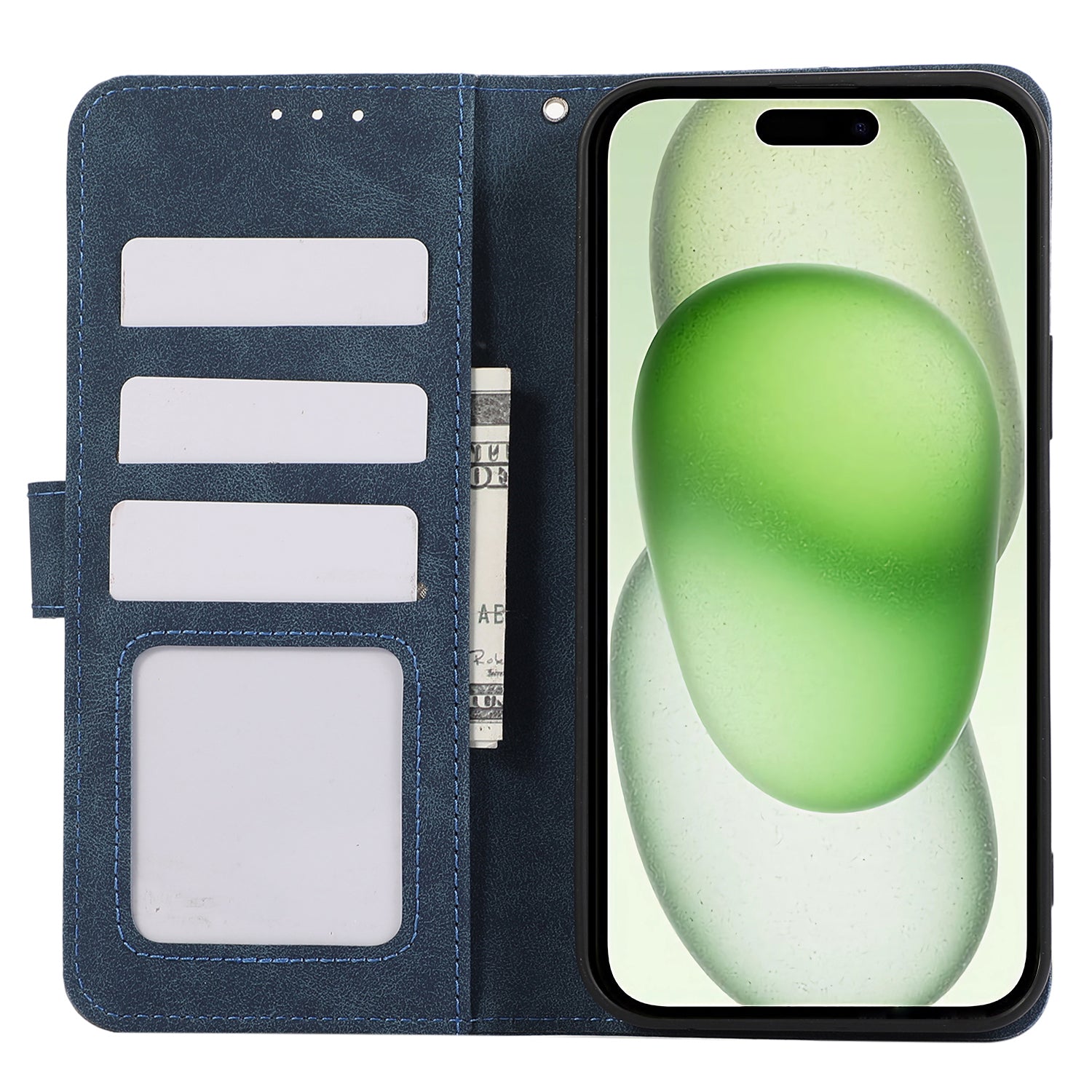 ABEEL For iPhone 15 Plus Phone Cover Color Matching RFID Blocking Card Slots Case ABEEL For iPhone 15 Plus Phone Cover Color Matching RFID Blocking Card Slots Case